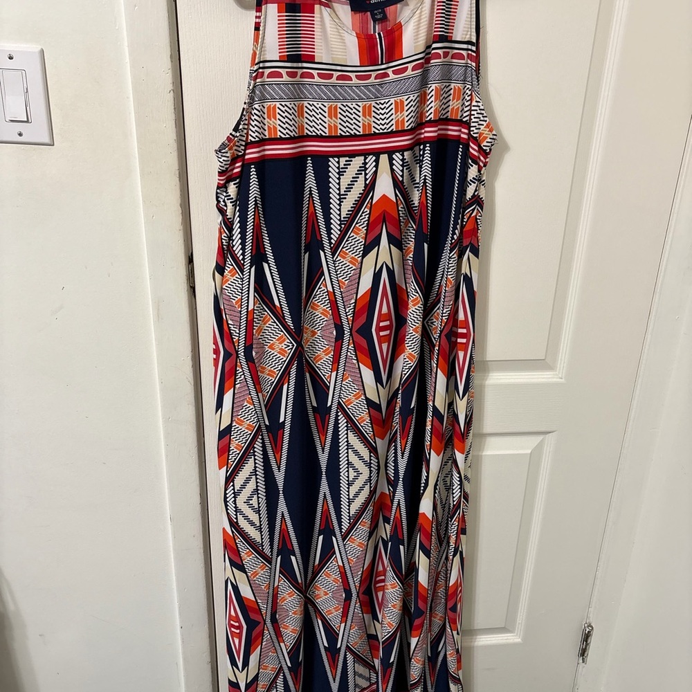 Denim 24/7 Vibrant Geometric Maxi Dress